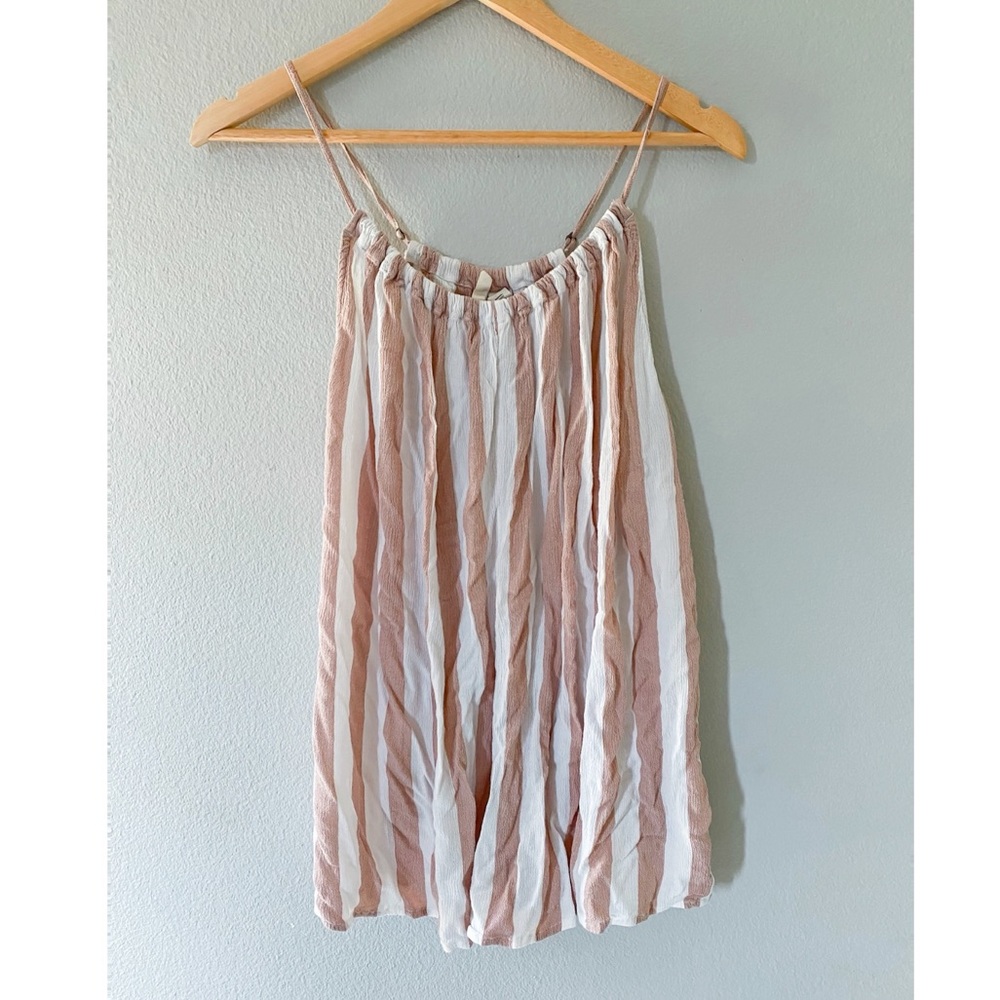 Tan/White Striped Billabong Romper
